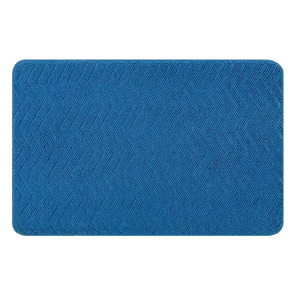 The Big One Chevron Loop Memory Foam Bath Mat Blue
